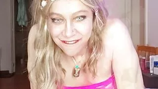 Transgender female Camelia gets an intense anal training with huge dildos