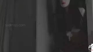 Dirty asian gal slut, Sadmiss, creampies her beau in the AM after chatting with a stranger.