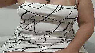 Cuckold husband helps his wife to show her pussy