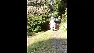 In a little beach dress to pick up my laundry outside