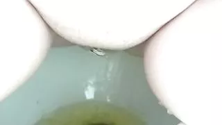 Tight pussy urinating at different angles, thick stream