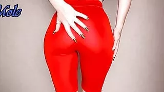 Yoga Tights PAWG in Spandex Leggings Loudly Spanks Her Juicy Ass Breeches