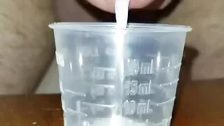 Extreme Closeup Huge Thick Load of Cum Edged Out Into Cup and Swallowed