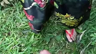 Two young twinks cumming in the woods outdoors