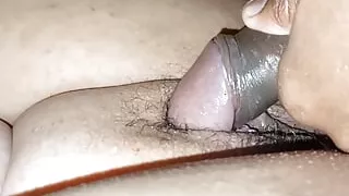 Cum eating cuckol, cleaning pussy inseminated by a black boy