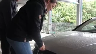 Parking garage escalation! This tail is ours! Thank you for your help in any way!