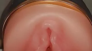 Fucking my pocket pussy with my small cock