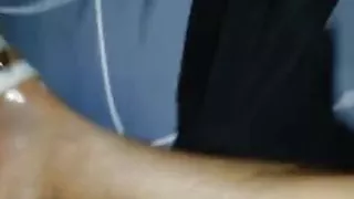 Boost boyfriend's dick until squirting and crot inside