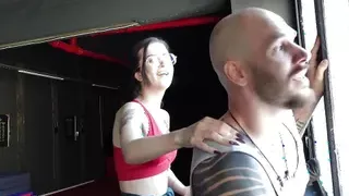 Nerdy Girl Pegging Her Personal Trainer