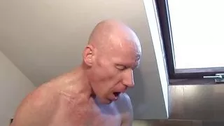 Blonde German granny facialized after hardcore sex