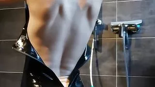 POV Latex Dress Shower Striptease