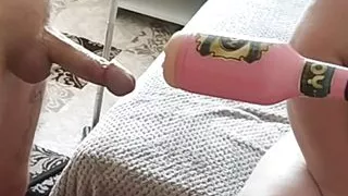fingering a dick with a sex machine and cumming