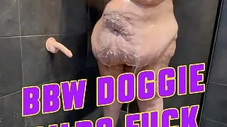 BBW doggie dildo masturbation with OohhLizzyBBW