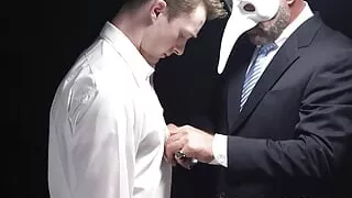 MasonicBoys Hot bottom Cole Blue plays with hole for masked holy men