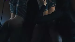 Goth girl ROUGH PEGGING bald tall guy with awesome ass