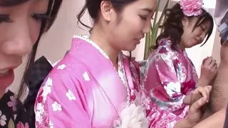 Three beautiful Japanese girls have sex with their classmates