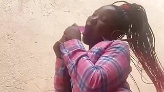 Outdoor Risky Dildo Fuck and Golden Shower