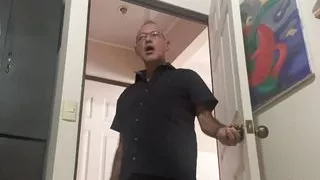 Horny schoolgirl gets caught masturbating by her step father