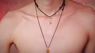 Hot Skinny Twink Jerking His Big Cock And Playing With His Precum And Cum