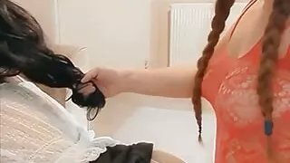 Sissy girl gets pegged, humiliated and boi pussy beat
