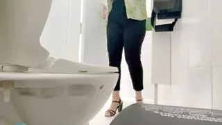 Public bathroom recording bank executive
