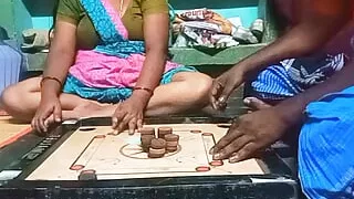 Village Bigg boobs aunty Bigg boobs aunty Carrom board is playing with man
