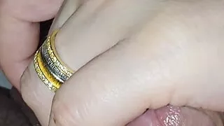 Step mom hand slip into step son dick without telling him