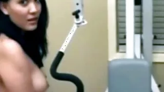 Sexy young brunette POV-style blowjob for a small cock