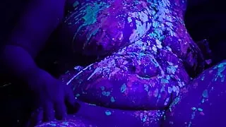 EvePoison can't yell and is covered in hot wax but she can still dildo her pussy