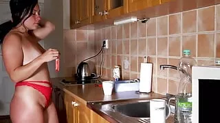 Ukrainian MILF Christina in the Kitchen