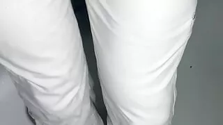 Wetting myself in white pants...