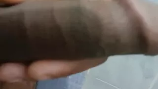 Hnad job big black cock sex bathroom