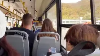 A Stranger Girl Jerked off and Sucked My Dick a Bus Full of People