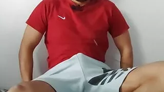 Intense masturbation with sunglasses