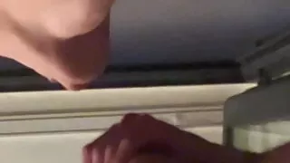Russian fag sucks dick on the balcony
