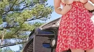 Car Pleasure: Outside Masturbation, Vibrator, and Inflatable Chair Orgasms