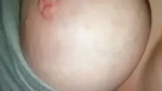 My big tits bouncing while I get fucked from behind. Camera underneath me.