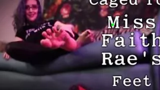 Caged for Miss Faith Rae's Feet - Femdom POV Chastity and Bare Foot Worship