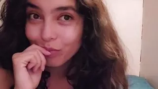 Woman in lingerie masturbates hot