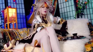 Molly Redwolf In Ning Guang.restoring The Jade Palace.4k