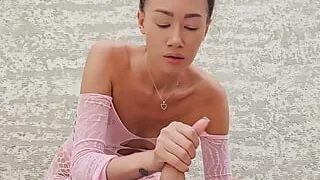 Compact and Tight Ass of Asian Beauty Demonstrates Anal Fucking Right on the Street