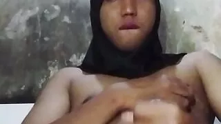 Horny femboy hijab play with her cock Anad anal