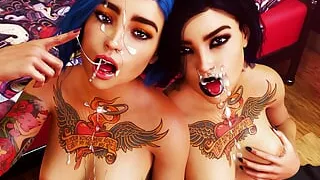 Being a DIK Episode 10 - Blue Hair Teen Zoey With A Perfect Body Has A Foursome With Some Guests From A Parallel World - #74