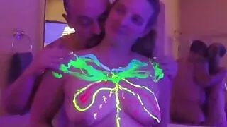 Body Painting in the Black Light