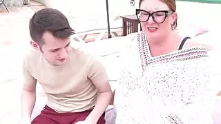 AuntJudysXXX - Posh Busty Redhead MILF Jojo Catches the Handyman Watching Porn