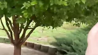 Jerk of in the rain naked