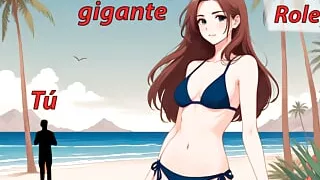 Audio Roleplay in Spanish.JOI hentai with a giant woman.