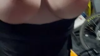 Crossdressing secret, jiggly tits, wet cock ,no cum