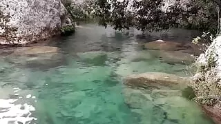 What a thrill! I licked her by the river, she came so fast while I fucked her pussy with my fingers and licked her clit