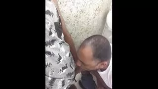 0124 Cumming in the supermarket bathroom